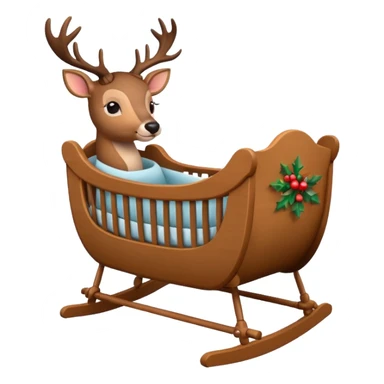 noel cradle with deer sticker