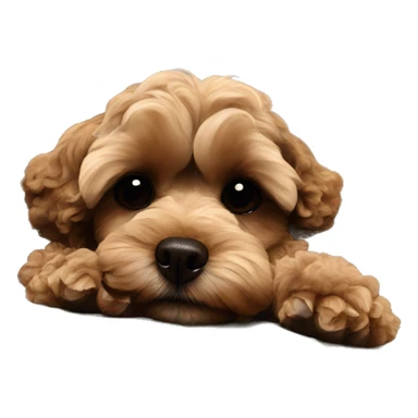 brown maltipoo tired sticker