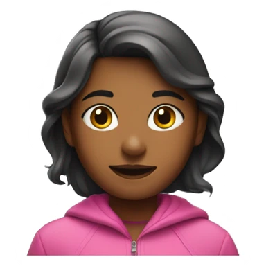 Girl in pink sking in front of a mountain  sticker