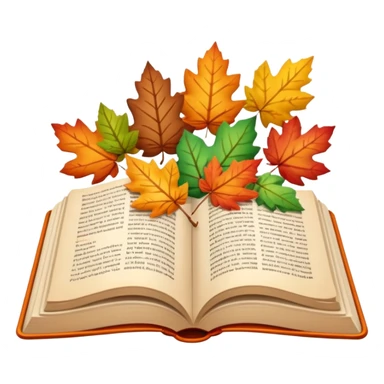autumn open book with leaves on it sticker
