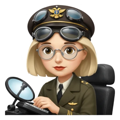 Helen keller reading braille and flying a plane sticker