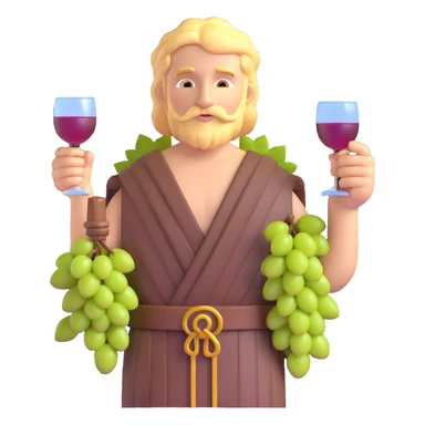 Bacchus Roman god of wine with grapes and wine cup sticker