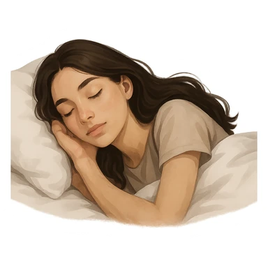 brunette girl sleeping, variation 1, peaceful and serene sticker