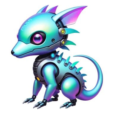 Cyberpunk complex iridescent aesthetic-scenery-Fakémon-creature sticker