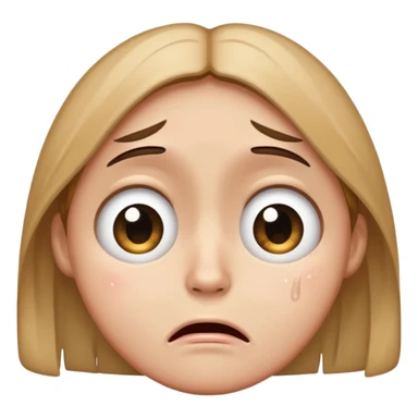 Sad face emoji with big starry eyes sticker