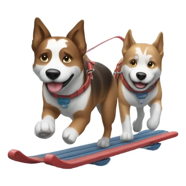 Snow dogs on sleds sticker