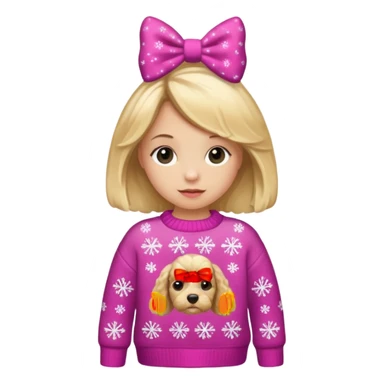 Blonde cockapoo that’s a girl that has a Christmas sweater on sticker