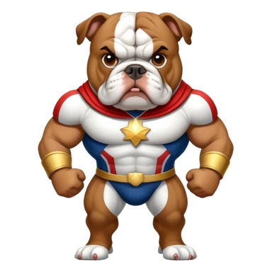 bulldog ingles traje héroe sticker
