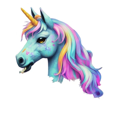 Graffiti Trippy patchwork Zombie Pegasus unicorn psychedelic flowers floral groovy art neon rave raving sticker