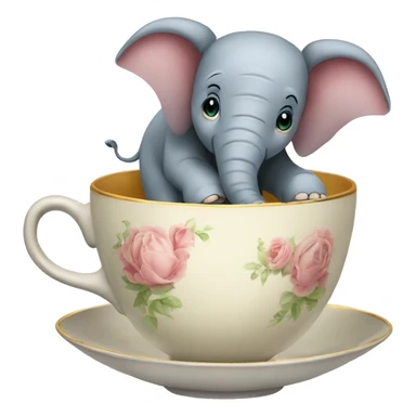 Elephant in a tea cup sticker