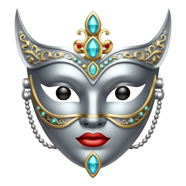 silver mask with gems sticker