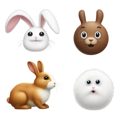 Bunny, a bear, and a snail sticker