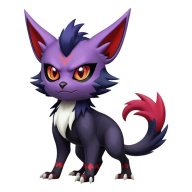 Edgy Cute Cool Kawaii Litten-Noivern-Zoroark-Noibat-Absol-Pokémon Full Body sticker