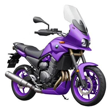 Créer un emoji copiable sur mon système iOS avec une moto mt07 noir mate nacré violet foncée. sticker