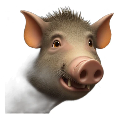 wild boar orange cheeks and tusks sticker