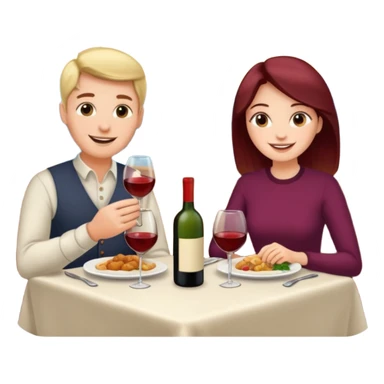  couple sitting and having dinner in a restaurant sticker