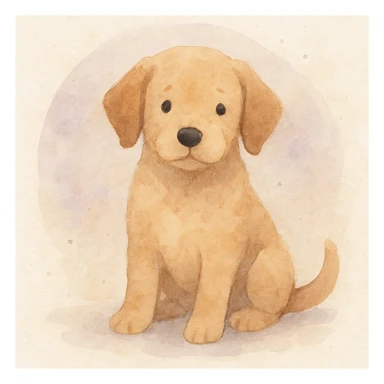 <systemPrompt>
  <style name="Soft Watercolor Illustration">
    <medium>Watercolor</medium>
    <texture>
      <surface>Natural paper grain with light noise</surface>
      <paint>Translucent layered washes, subtle gradients</paint>
    </texture>
    <colorPalette>
      <tones>Muted earth tones, soft pastels</tones>
      <shadows>Delicate, blended—never harsh</shadows>
      <accents>Optional use of light purple or blue for softness</accents>
    </colorPalette>
    <lineTreatment>
      <edges>Feathered or undefined—no harsh outlines</edges>
      <structure>Loose definition with form suggested by tone, not contour</structure>
    </lineTreatment>
    <background>
      <style>Minimal or circular watercolor wash</style>
      <elements>Optional soft dots or speckles</elements>
    </background>
    <subjectTreatment>
      <form>Simplified and rounded—suitable for characters, objects, or scenes</form>
      <expression>Whimsical, warm, and gentle</expression>
    </subjectTreatment>
    <composition>
      <focus>Centered or slightly off-center subject</focus>
      <balance>Avoid clutter, allow breathing room</balance>
    </composition>
    <atmosphere>Peaceful, dreamy, lightly nostalgic</atmosphere>
  </style>
  <instructions>
    Apply this watercolor style to any subject matter. Preserve softness, fluid transitions, and minimal detail. Prioritize artistic charm over realism. Avoid vector-like edges or digital sharpness.
  </instructions>
</systemPrompt>

{subject} = dog sticker