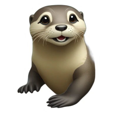 loutre sur tortue sticker