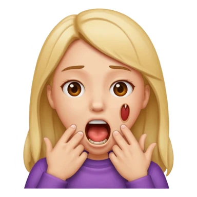 make me an emoji with a girl chocking herself out with her mouth open  sticker