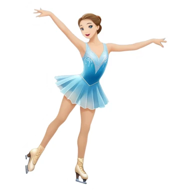 An colorful icon featuring The background includes a grand ice rink palace with shining spotlights and cheering spectators in the stands. A graceful figure skater performing a spin on the ice. Transparent background highlights the elegance and artistry of figure skating sticker