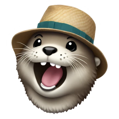 Sea Otter with a hat laughing  sticker