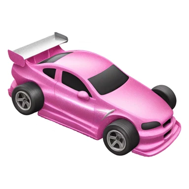 Pink ombre race car with glitter  sticker
