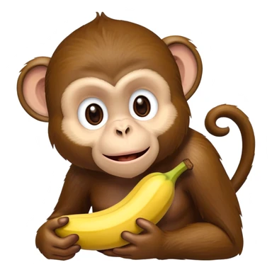 Monkey eating a banana dipped in chocolate  sticker