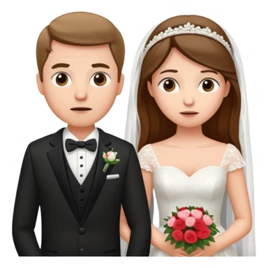 confused newlywed couple sticker