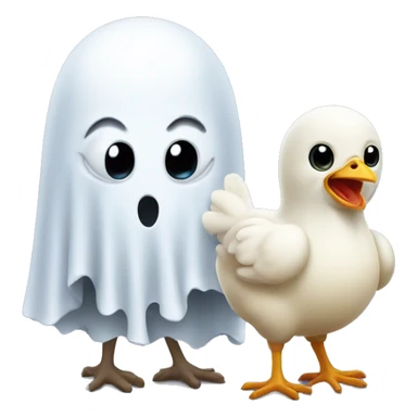 Ghost and baby chicken  sticker