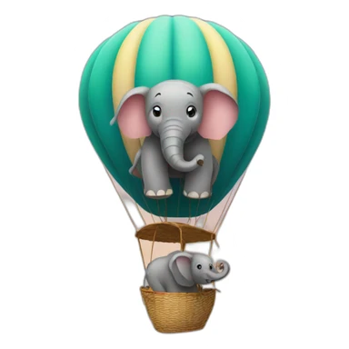 elephant in a hot air balloon sticker