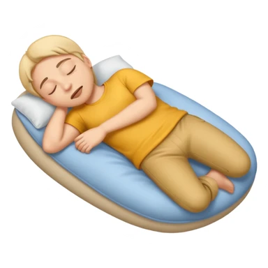 emoji of person sleeping on their back in the style of iOS sticker