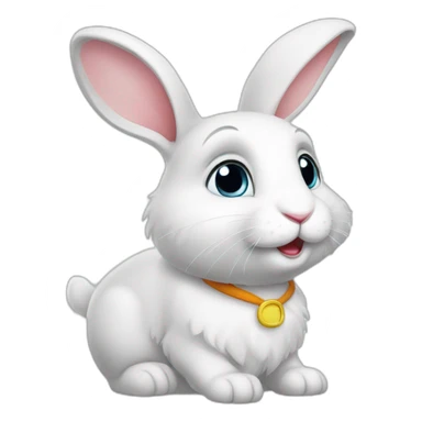White cute rabbit from the cartoon secrets of pets sticker