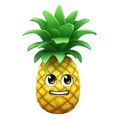 3D one shy pineapple  👱‍♀️🍍 with big shiny eyes 👀 The pineapple cute embarrassed ☺️ sticker