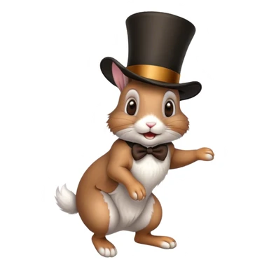 a rabbit hopping out of a top hat sticker