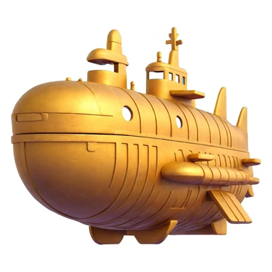 ancient golden submarine with Anunnaki motifs, ziggurat architecture integrated, underwater, weathered look sticker