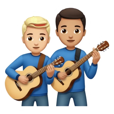 Junior H y Natanael Cano tocando la guitarra  sticker