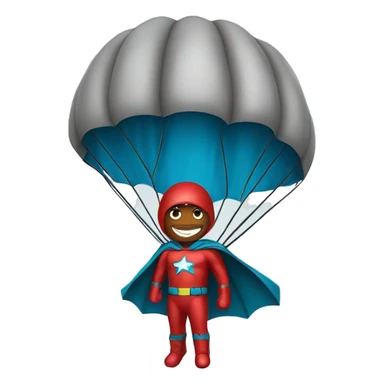 super hero with a parachute sticker