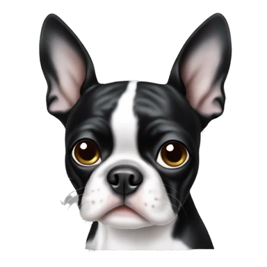 boston terrier black and white  sticker