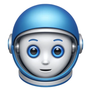 tête de robot cosmonaute bleu et blanc avec des yeux arondis bleu sticker