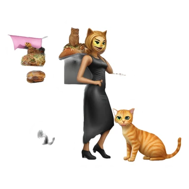 Realistic Cat Woman’s plastic dream house food truck  sticker