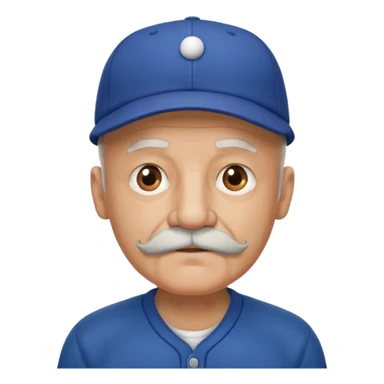 viejo pelon bigote gorra beisbol sticker