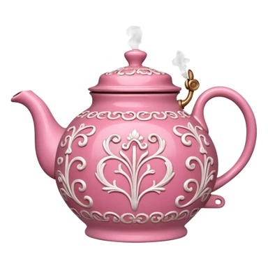Pink steaming tea pot sticker