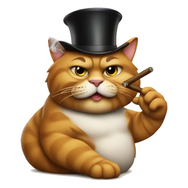 big fat cat with a cigar and smoking  sticker