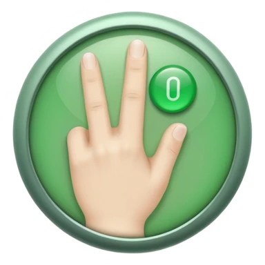 Green Button Being Pushed Down By A Finger sticker