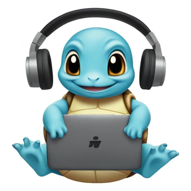 Squirtle listening to music sticker