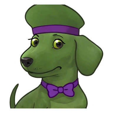Dachshund with a purple bow sticker