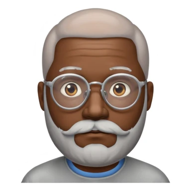 bald headed silver beard black man glasses sticker