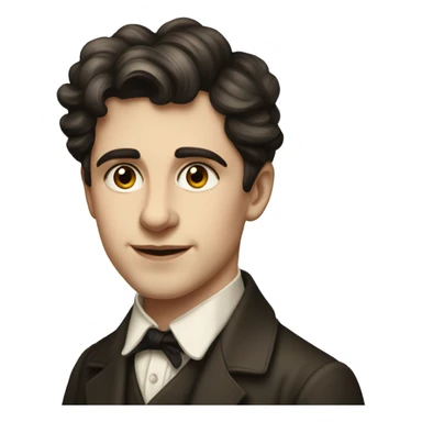 European young writer of the early 20th century, with dark hair sticker