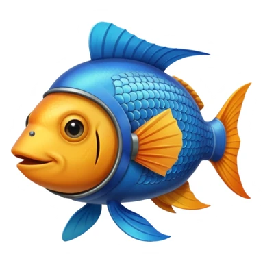 A fish wearing an airplane pilot’s helmet. sticker