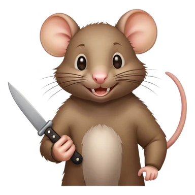 A rat with a knife smiling  sticker